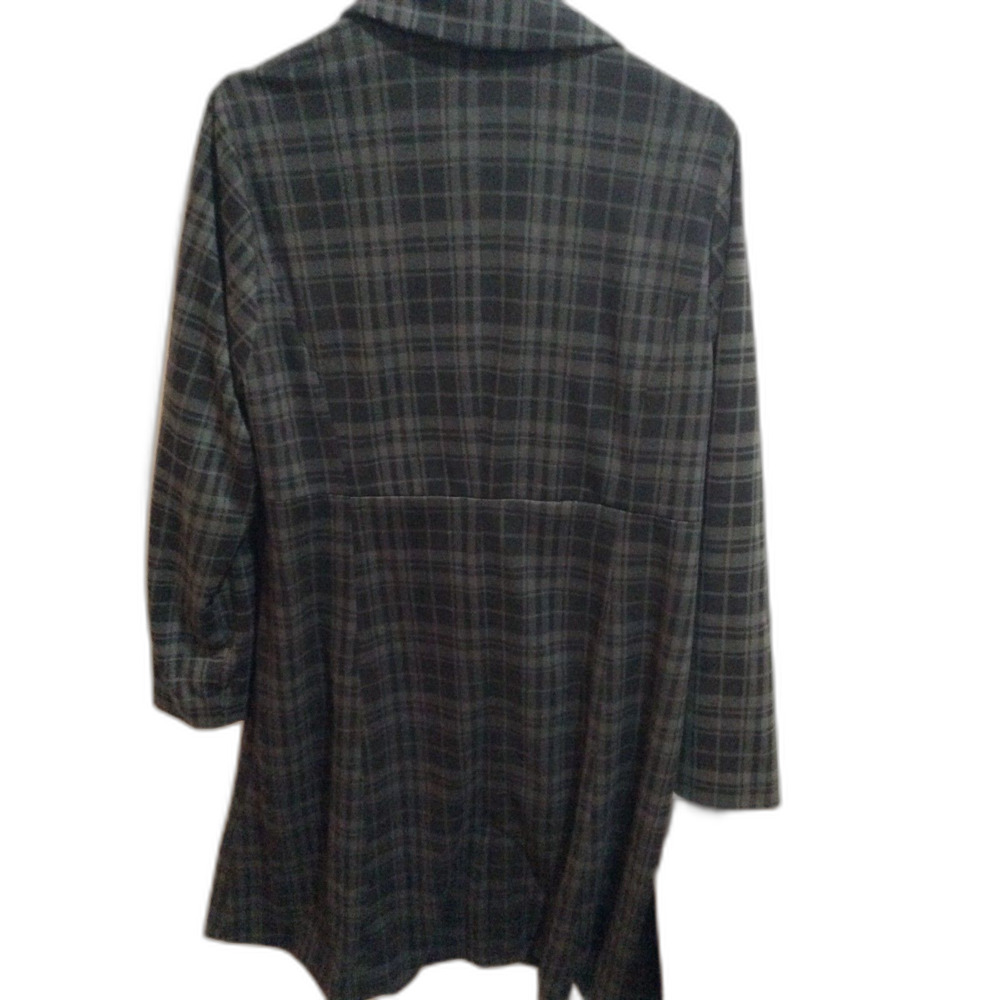 Torrid Black Plaid Trench Coat - Picture 3 of 9